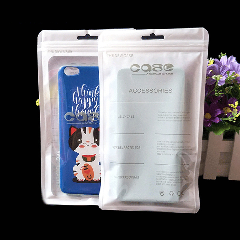 Poly Bags Clear Plastic Opp Packing Zipper Package Accessories Pvc Retail Boxes Handles For 4.7 5.5 6.5 inch iPhone Samsung Huawei XiaoMi OnePlus Cabl
