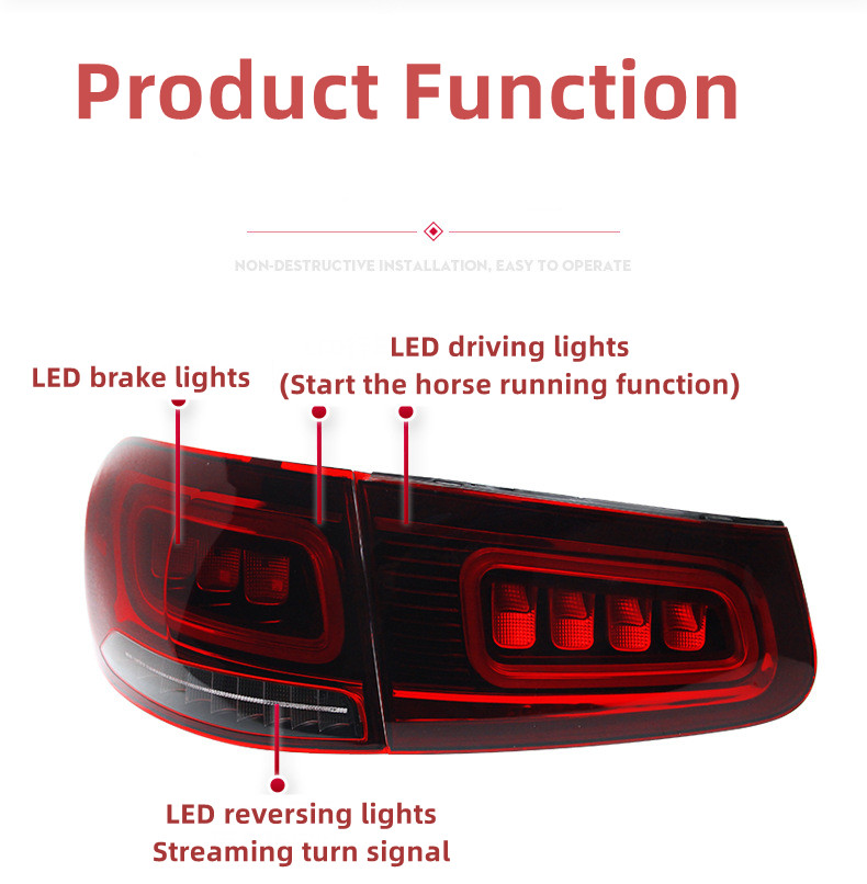 Car Tail Lights For BENZ GLC 20 16-20 19 Upgrade Taillight LED Driving Lights Brake Streamer Turn Lights Rear Reverse