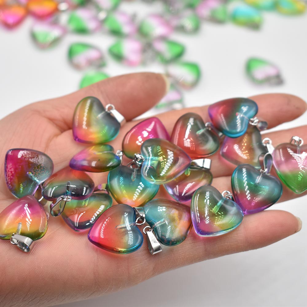 New beautiful glass crystal mixed 20MM theart shape pendants for DIY jewelry making Necklaces