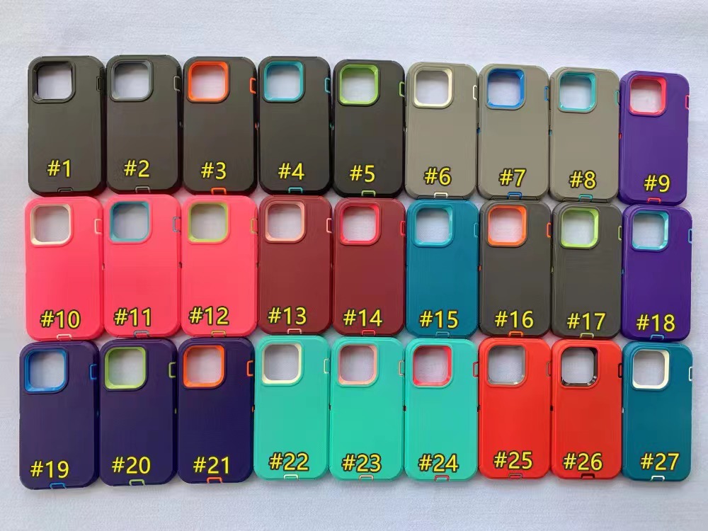 Defender Heavy Duty Shockproof Phone Cases for iPhone 16 16E 15 14 13 12 11 Pro Max Mini XR XS X SE2 SE3 8 7 High Quality 3 in 1 Full Body Protection 