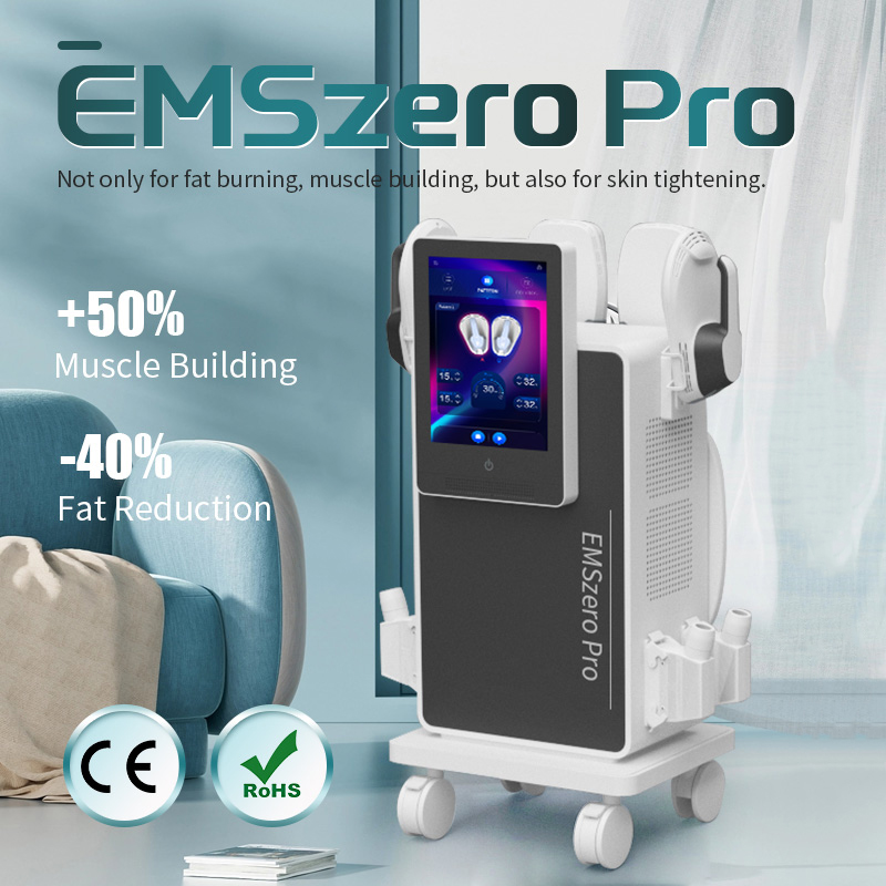 Latest EMSzero Pro slimming machine muscle stimulate build vibrate fat burn 15 Tesla 6500W 4 handles rf emslim body sculpting pelvic floor relaxation 