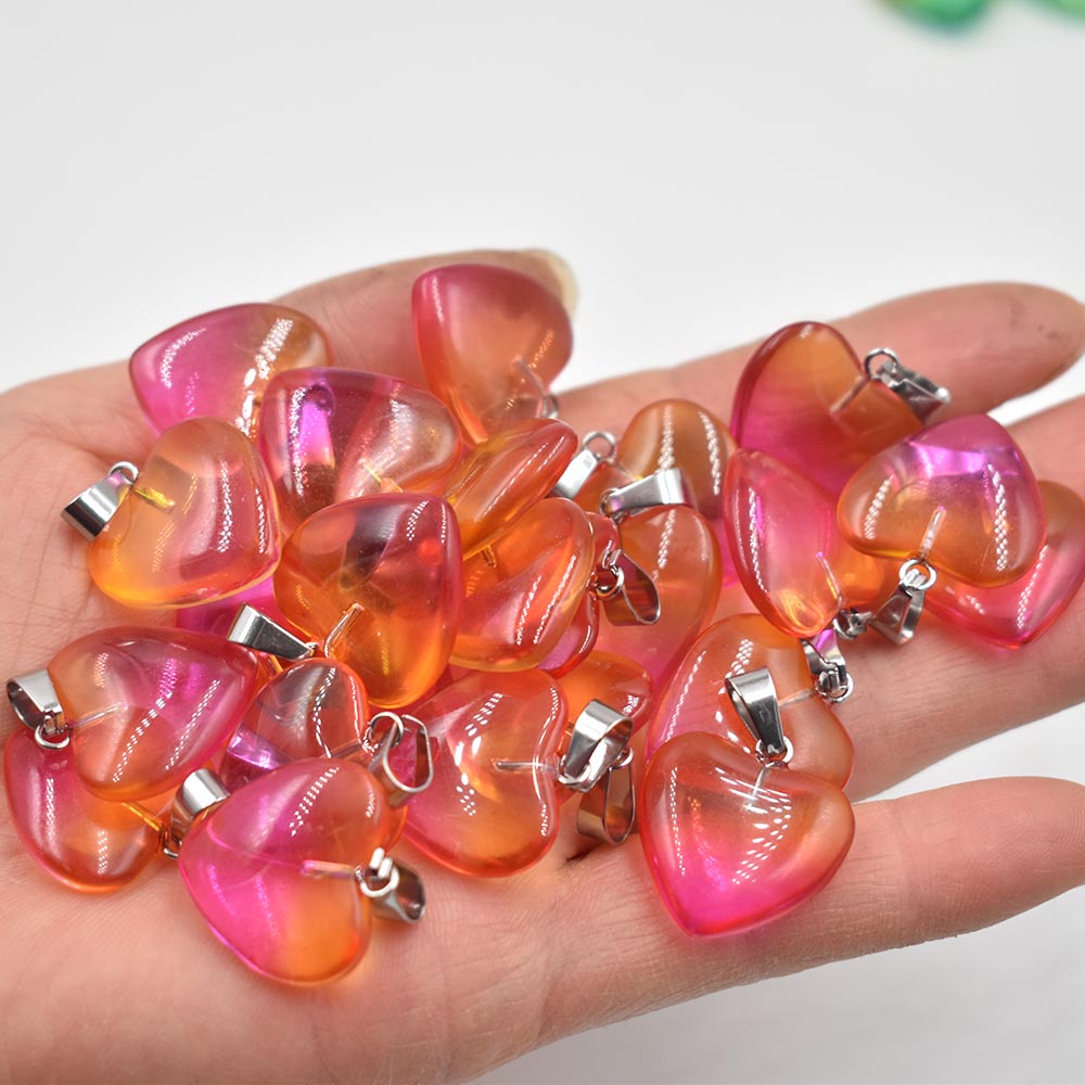 New beautiful glass crystal mixed 20MM theart shape pendants for DIY jewelry making Necklaces