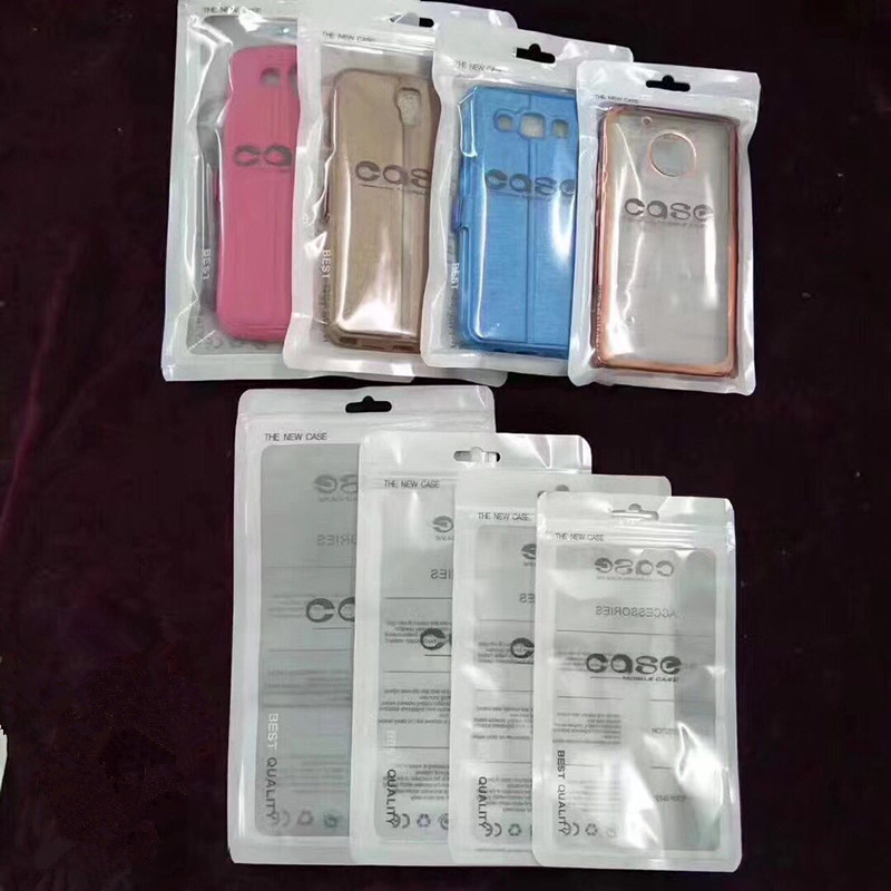 Poly Bags Clear Plastic Opp Packing Zipper Package Accessories Pvc Retail Boxes Handles For 4.7 5.5 6.5 inch iPhone Samsung Huawei XiaoMi OnePlus Cabl