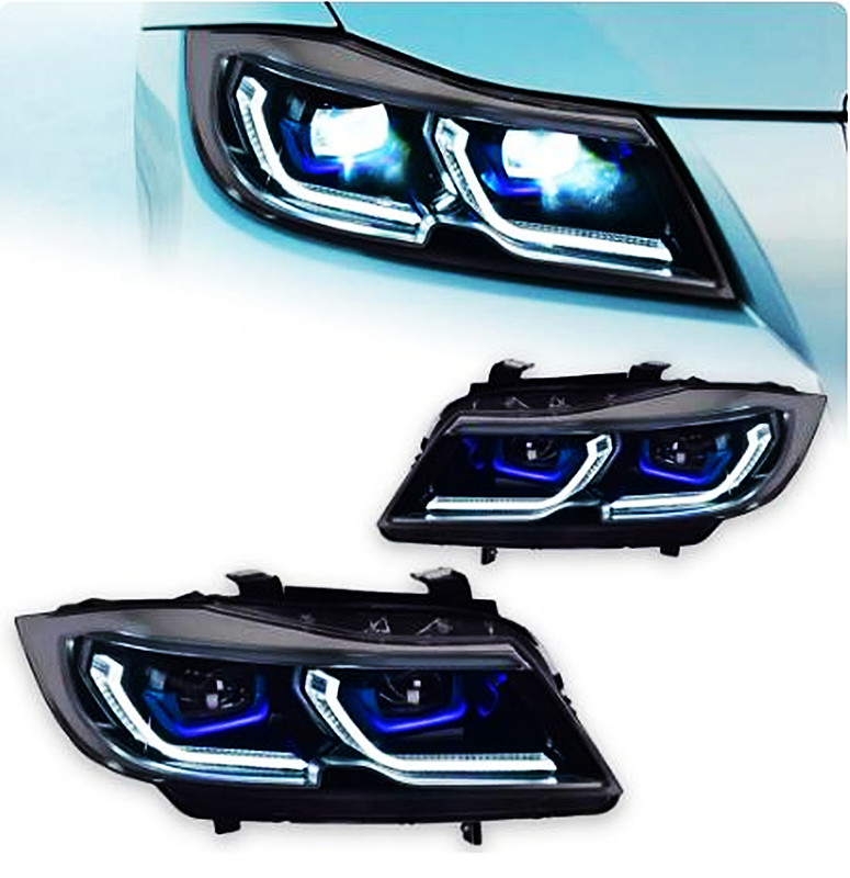 LED Headlight For BMW E90 Headlights 2005-2012 320i 318i 323i 3 Series Hid Bi Xenon Beam Running Lights