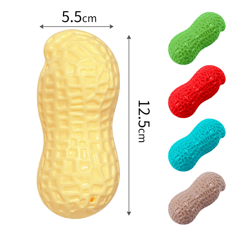 Funny Pets Toys Squeaky Peanut Shape Teeth Cleaning Squeak Dog Chew Toys For Puppy Pet Supplies