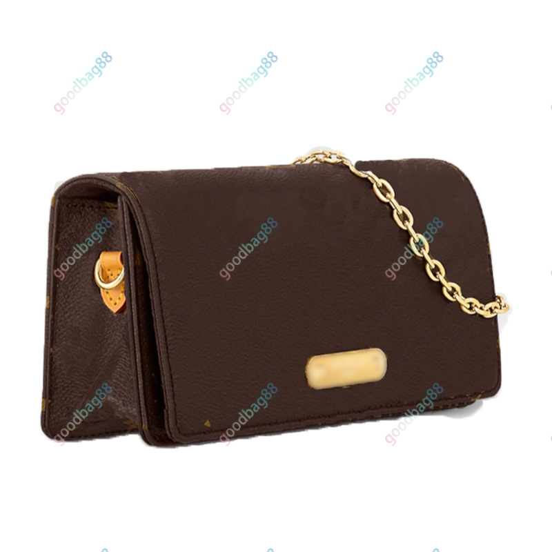 WALLET ON CHAIN LILY Luxury Designer Chain Shoulder Bags Monogrammed Canvas Leather Crossbody Bag Gold-Color Hardware Flap Closure Removable Chain M82509 20x10x3.5