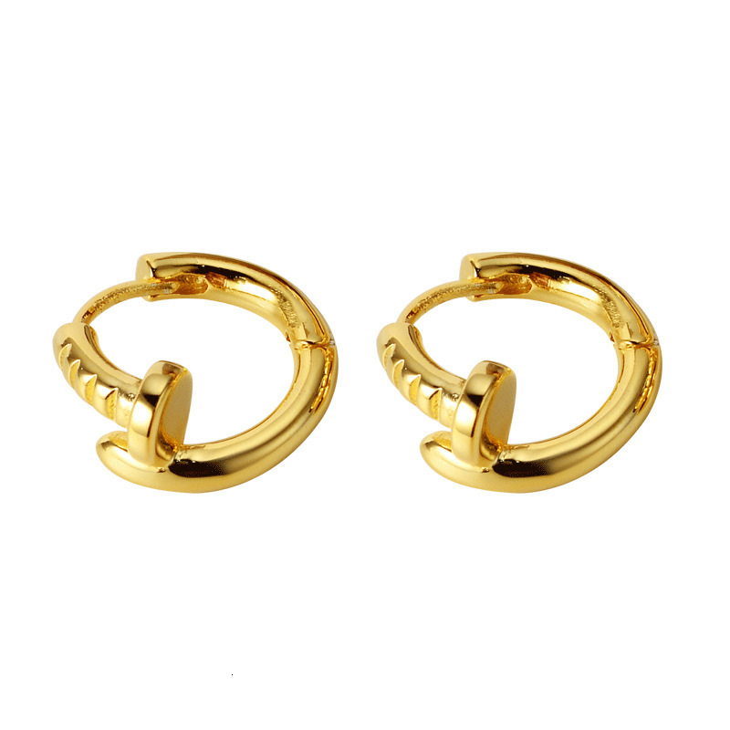Hoop Huggie 2pcs Real 925 Sterling Silver Nail Shape Small Earrings Cute Hoops Hypoallergenic Jewelry for Women 230912