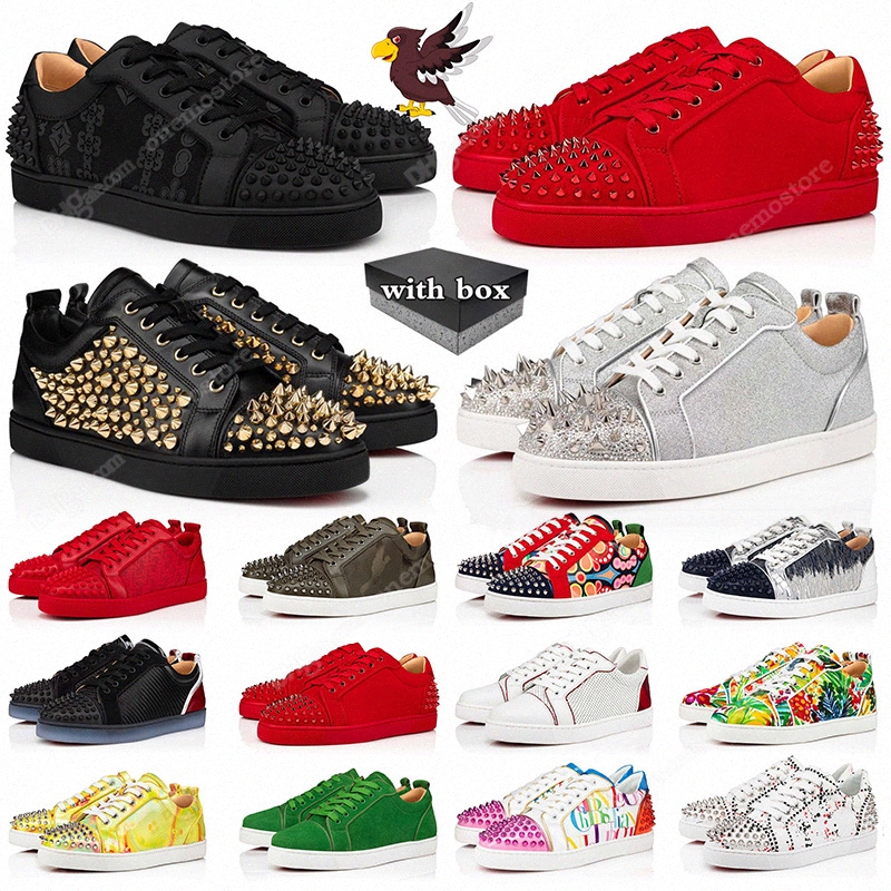s men shoe women fashion sneaker designer low black white cut leather splike tripler loafers vintage plate forme christian loubitons loubotins red bottomshoes PUW9