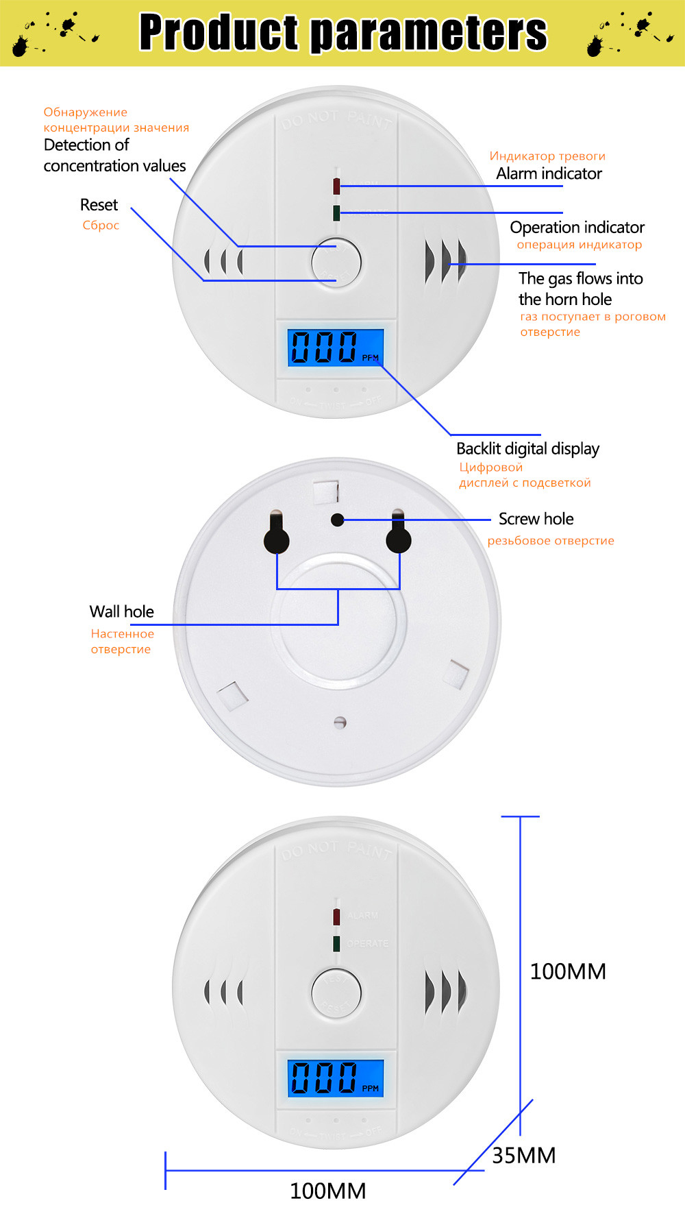 High Sensitive CO Sensor for home Wireless Carbon Monoxide Poisoning Smoke Detector Warning Alarm Detector LCD Indicator