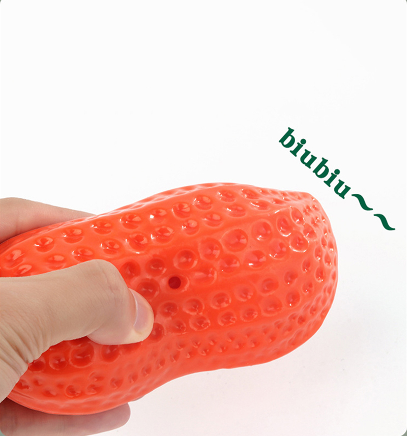 Funny Pets Toys Squeaky Peanut Shape Teeth Cleaning Squeak Dog Chew Toys For Puppy Pet Supplies