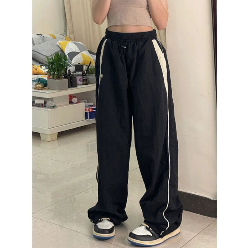 Womens Two Piece Women Casual Joggers Pants Korean Y2K Baggy Parachute Oversized Wide Leg Sweatpant Female Hip Hop Loose High Waist Trousers 230912 Z2