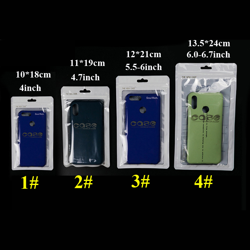 Poly Bags Clear Plastic Opp Packing Zipper Package Accessories Pvc Retail Boxes Handles For 4.7 5.5 6.5 inch iPhone Samsung Huawei XiaoMi OnePlus Cabl