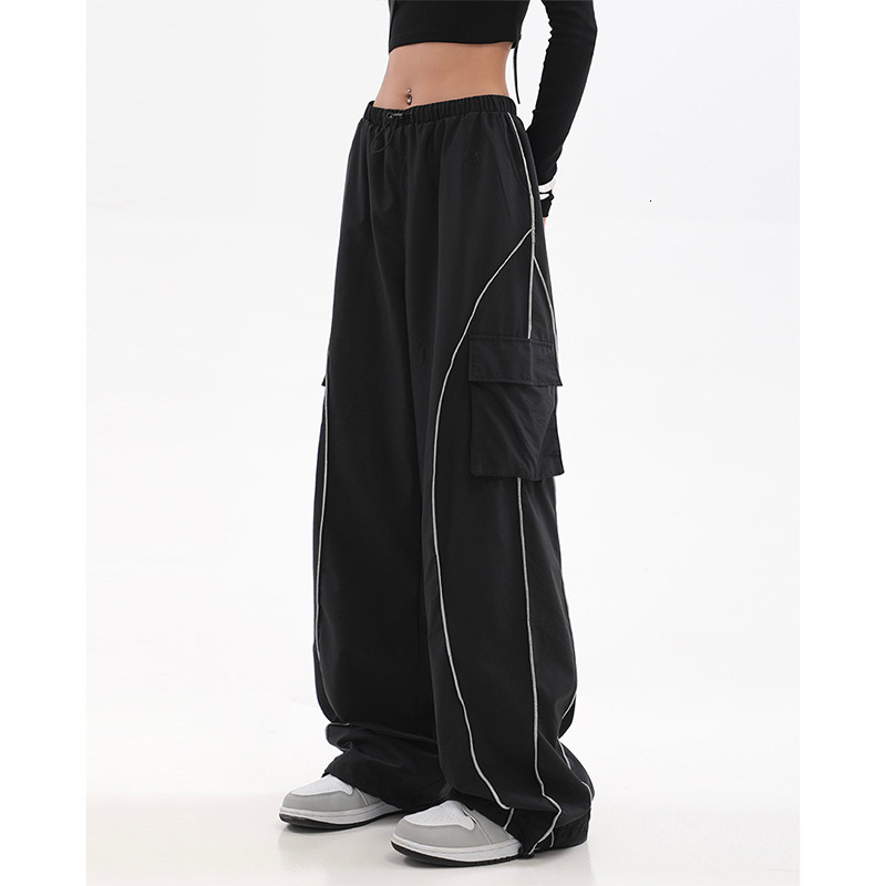 Womens Two Piece Women Casual Joggers Pants Korean Y2K Baggy Parachute Oversized Wide Leg Sweatpant Female Hip Hop Loose High Waist Trousers 230912 Z2