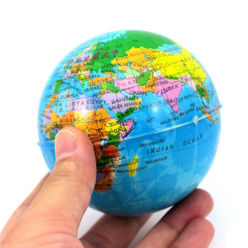 World Map Soft Foam Earth Globe Hand Wrist Exercise Stress Relief Squeeze Foam Ball GS (2017) 2637