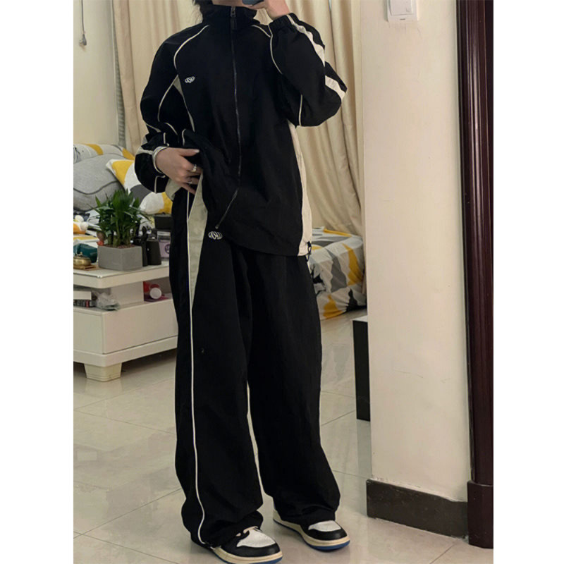 Womens Two Piece Women Casual Joggers Pants Korean Y2K Baggy Parachute Oversized Wide Leg Sweatpant Female Hip Hop Loose High Waist Trousers 230912 Z2