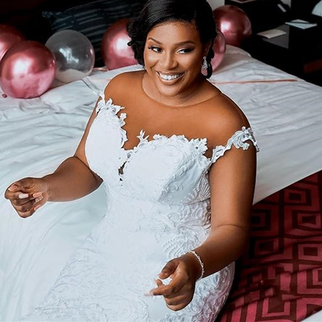 Aviana Off The Shoulder A-Line Wedding Dresses Lace Long Puff Sleeves Sweetheart Bride Dress Illusion Backless Bridal Gown 03