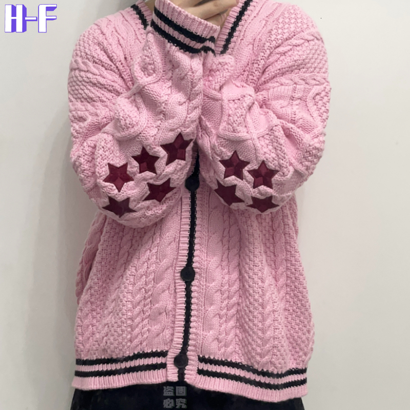 Women's Knits Tees S-2XL Y2k Purple Harr Y Styles Tay Knitted Lor Cardigans Women Star Embroidered Pink Cardigan Folk Beige Swif T Sweater Cardig