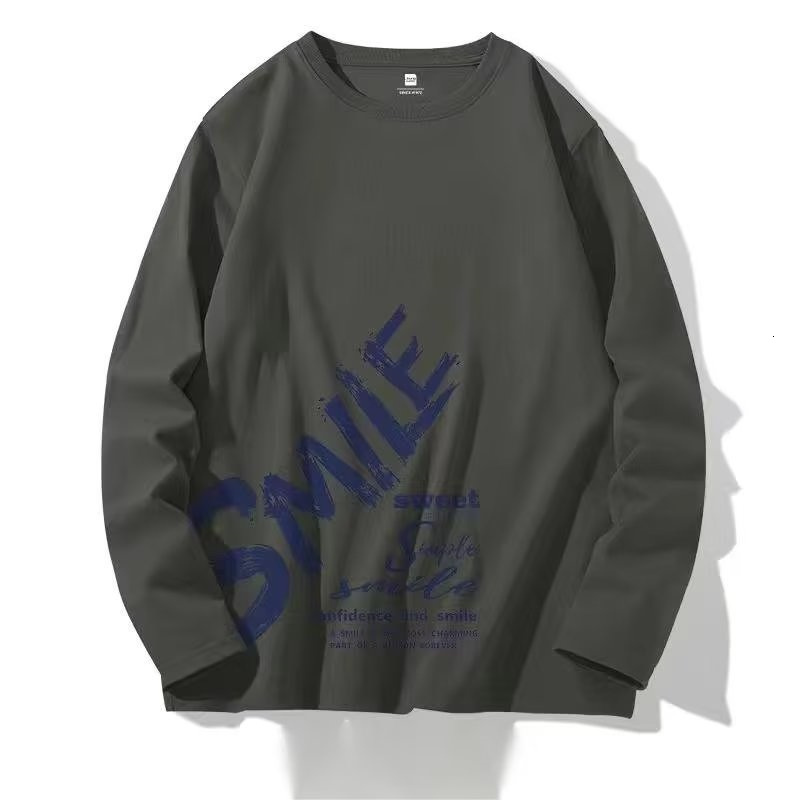 Men's T-Shirts Men's Long Sleeve Cotton Vintage T-shirt Autumn Casual Loose Y2K Streetwear O-neck Tops Hip Hop Fashion Letter Print Tee Shir
