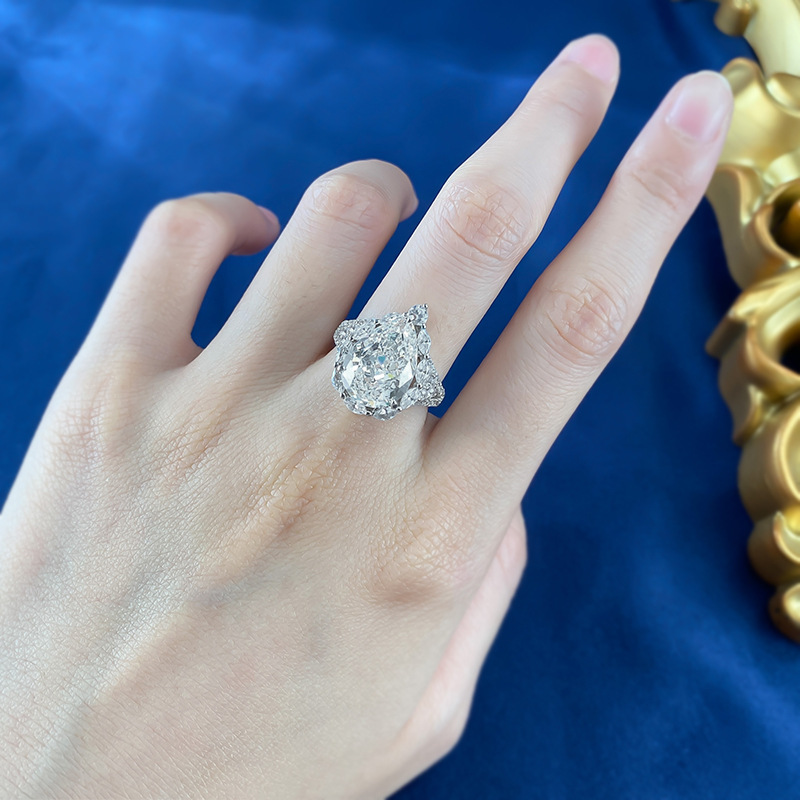 Water Drop 6Ct Lab Moissanite Diamond Ring 100% Real 925 Sterling Silver Party Wedding Band Rings for Women Engagement Jewelry