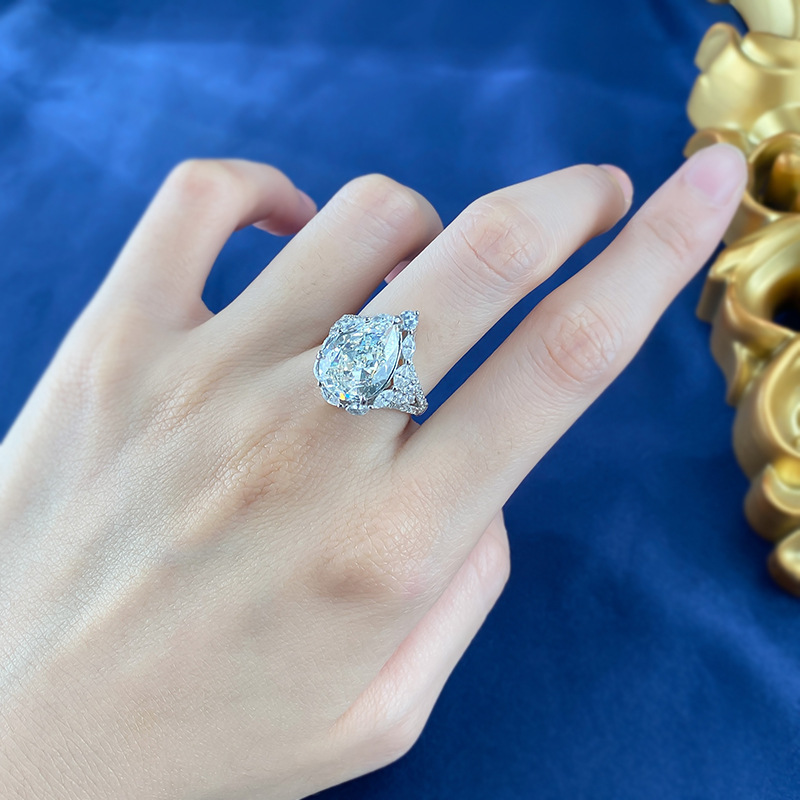 Water Drop 6Ct Lab Moissanite Diamond Ring 100% Real 925 Sterling Silver Party Wedding Band Rings for Women Engagement Jewelry