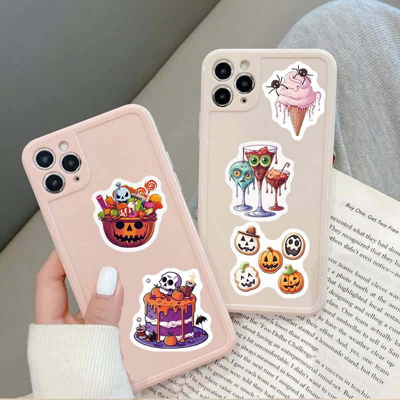 50PCS Halloween Decoration DIY Stickers Pack For Girl Children Cartoon Decal Sticker To DIY Stationery Luggage Suitcase Laptop Guitar PC Water Bottles