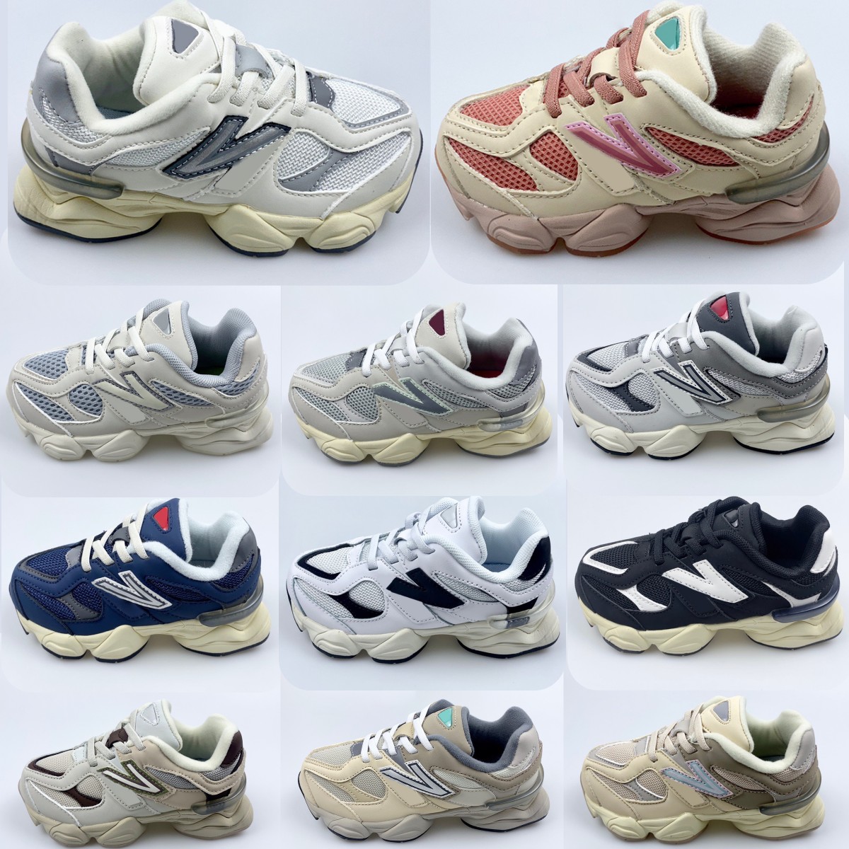 9060 Kids Designer Shoes toddlers Sneakers boys girls Low pink Blue green youth Camouflage Skateboarding jogging Sports Star Trainers kid shoe