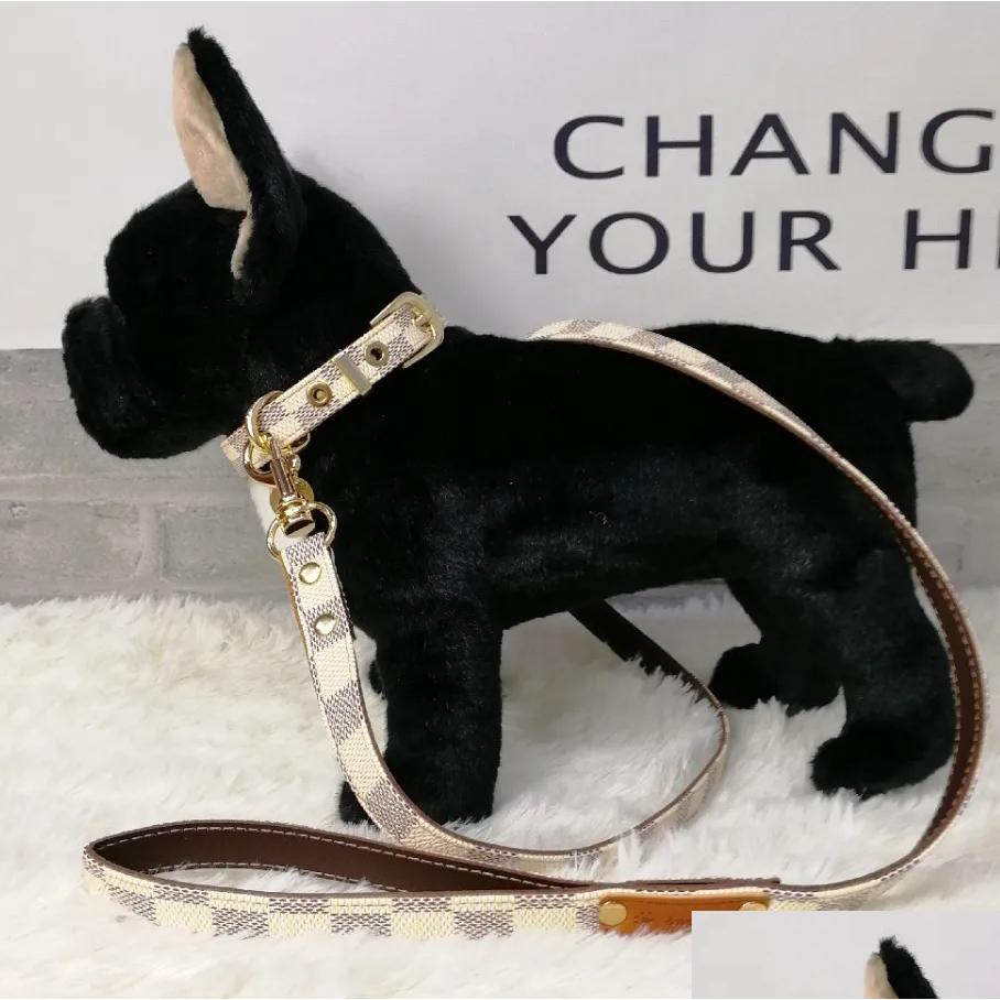 Leather Multi-Color Dog Walking Kit Adjustable Presbyopic Leather Collar with Secure Handle