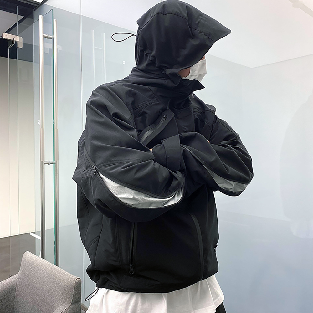 Fashion Brand UNDERMYCAR High Street Zipper Deconstructed Vibe Style Coat Jacket Loose Functional Coat Outside Jackets Men Outwear
