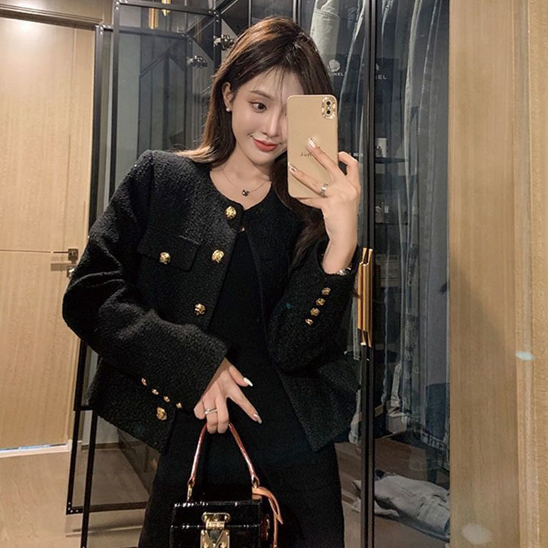 Women's Jackets Lucyever Fashion Small Fragrance Tweed Jacket Women Korean High Quality Streetwear Coats Autumn French Vintage Outwear 230912CJ