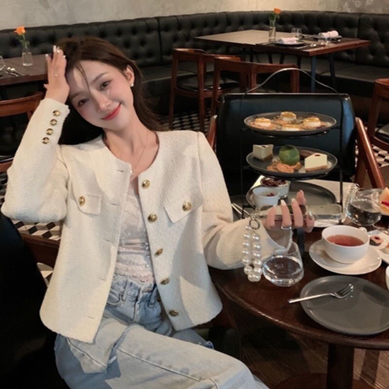 Women's Jackets Lucyever Fashion Small Fragrance Tweed Jacket Women Korean High Quality Streetwear Coats Autumn French Vintage Outwear 230912CJ