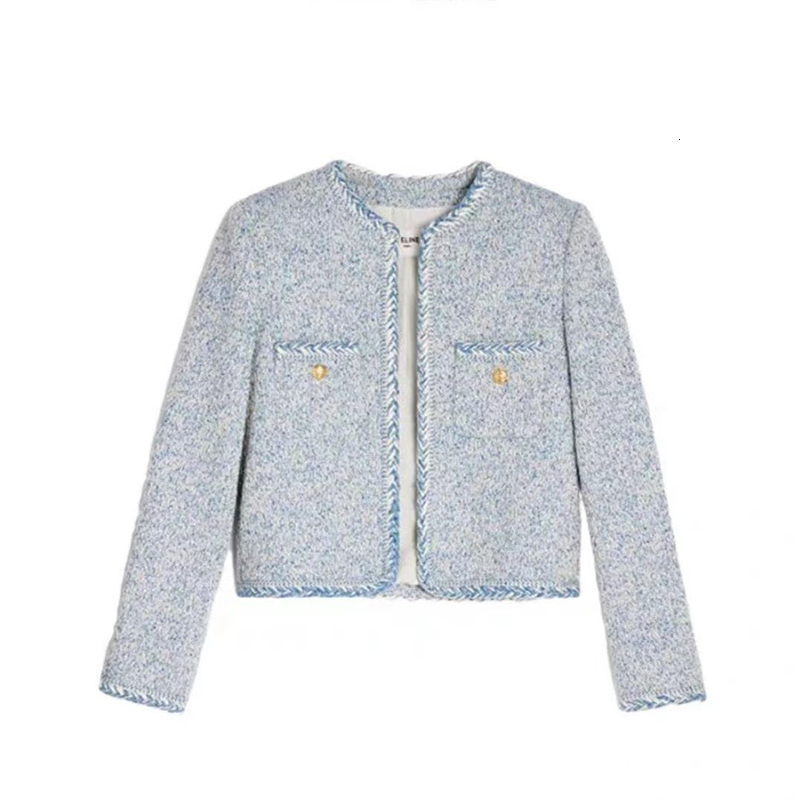 Women's Jackets XIZOU French Sweet Women Tweed Jacket Elegant Buttons Faux Wool High Quality Coat Female Fashion Long Sleeve Casual Outwear 23091