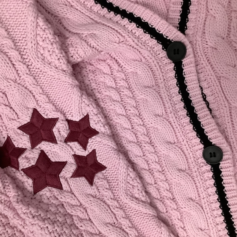 Women's Knits Tees S-2XL Y2k Purple Harr Y Styles Tay Knitted Lor Cardigans Women Star Embroidered Pink Cardigan Folk Beige Swif T Sweater Cardig