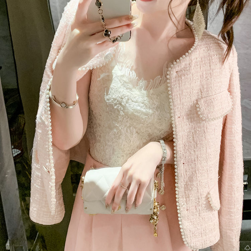 Women's Jackets Chic Female Tweed Coat Outerwear Top Autumn Women Clothing Single-breasted Tassel Slim Tweed Jacket Outwear 230912