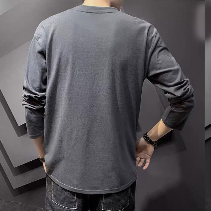 Men's T-Shirts Spring Autumn Fashion Trend Letter Print T-shirts Men Long Sleeve Loose Casual Tops Man Hip Hop All Match Y2K Male Street Wear 230