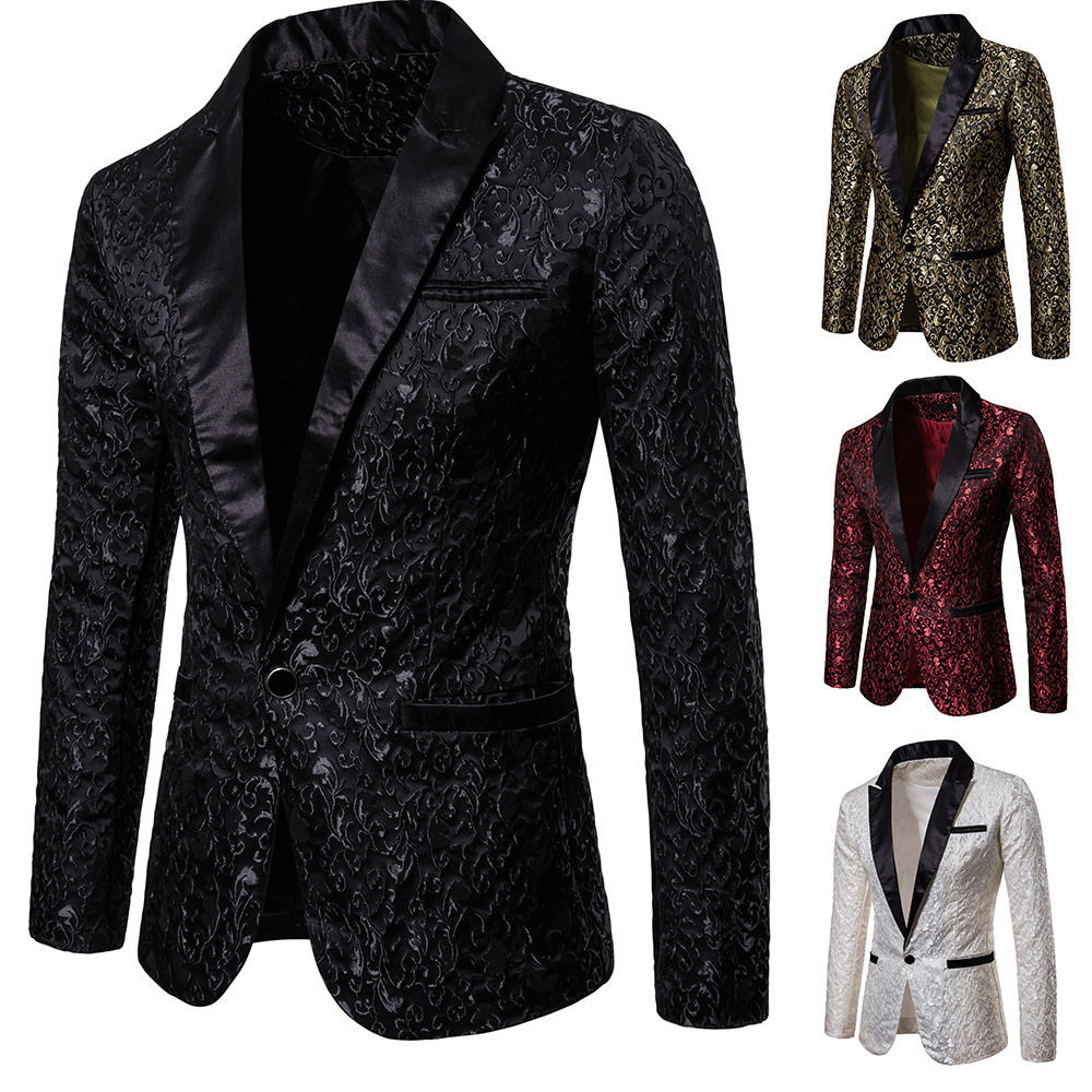 Men's Suits Blazers Men's Floral Party Dress Suit Stylish Dinner Jacket Wedding Blazer Prom Tuxedo 230912