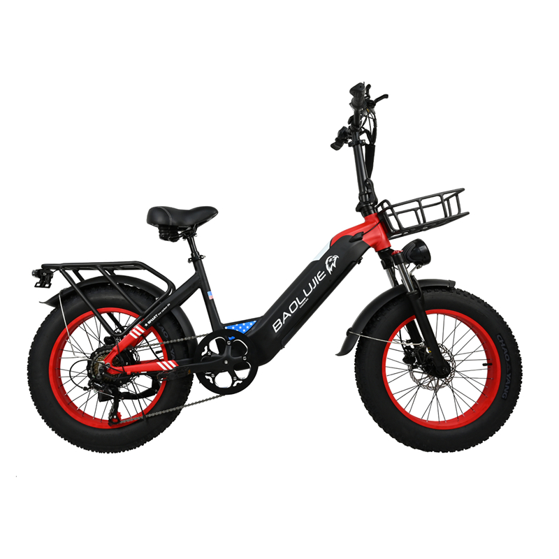USA Stock Electric Bike Foldable Step-Thru Fat Tier Bike 20 Inch 2023 Version 48V 12Ah Removable Battery 500W Motor 35km/h Hydraulic Brakes 50KM Milea