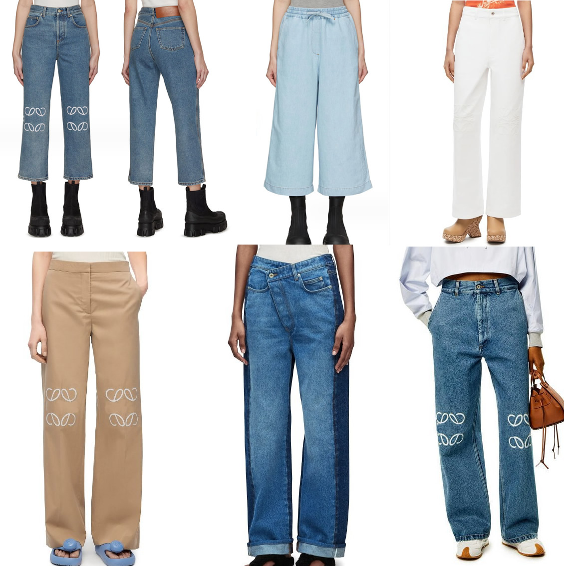 Women Spring Autumn LOE Anagram 1846 Fashion Classic Trendy Luxury Designer Embroidery Cut Letter Logo Pocket Denim Jeans Pants L1