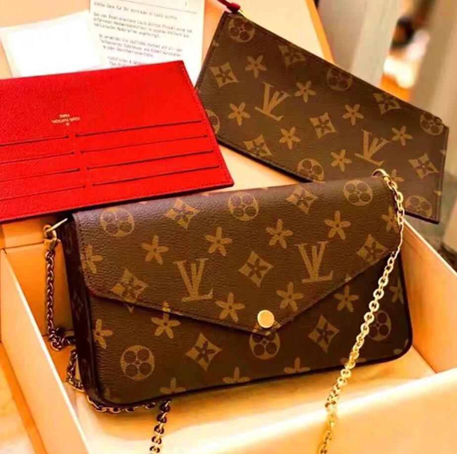 Womens Handbags Fashion Flower Ladies Composite Totes Bag Leather ShoulderBags Female Clutch Purse with Box 61276