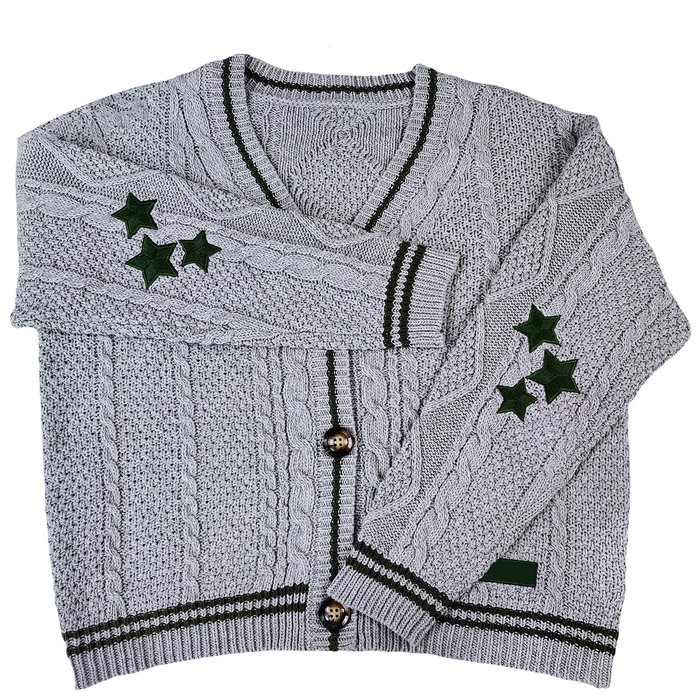 Women's Knits Tees Women's Autumn Winter Knit Cardigan Fashion Female Loose Long Sleeve V Neck Star Print Button Down Knitwear 230912