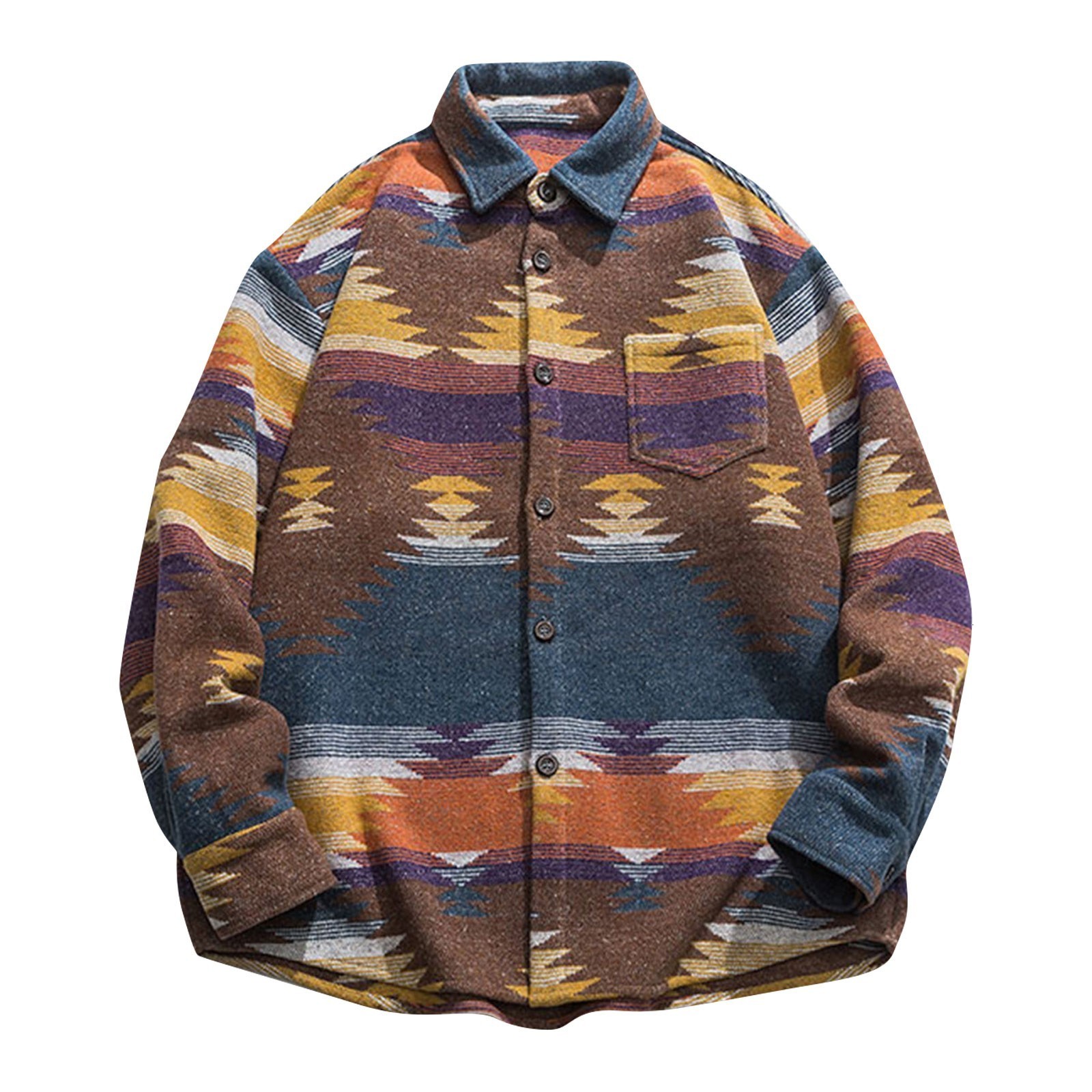 Men's Jackets Autumn Product Trend High Quality Long Sleeve Printed Large Woolen Jacket Fashion Thickened Retro Coat Chaquetas 230912