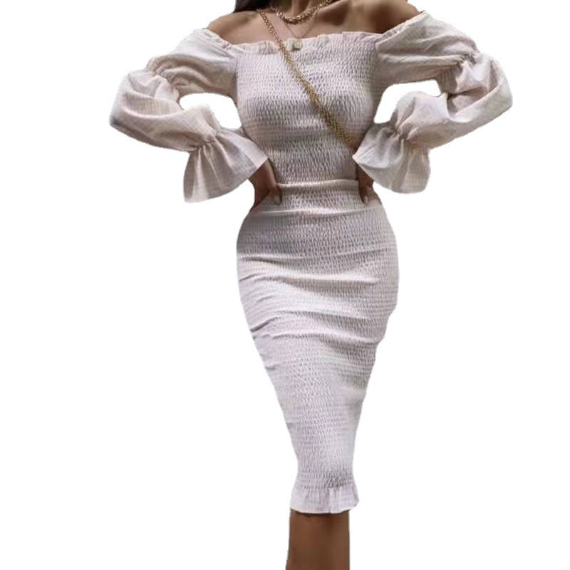 Maternity Photoshoot Daily Wear Elasticity Women Summer Off Shoulder Cotton Vintage Elegant A Line Long Dresses