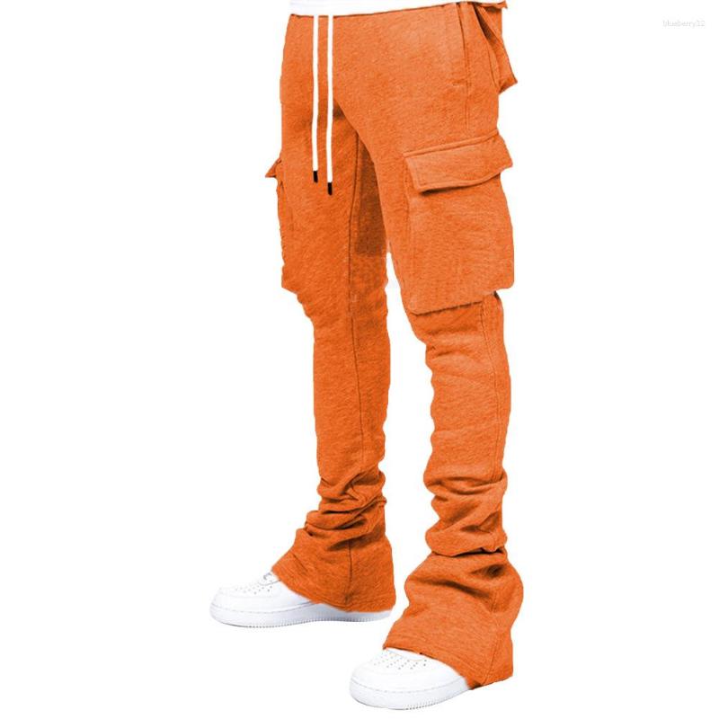 Men's Pants Plus Size Cargo Design Custom Flare Sweat Street Wear Men Pile Up Stacked For Z260315