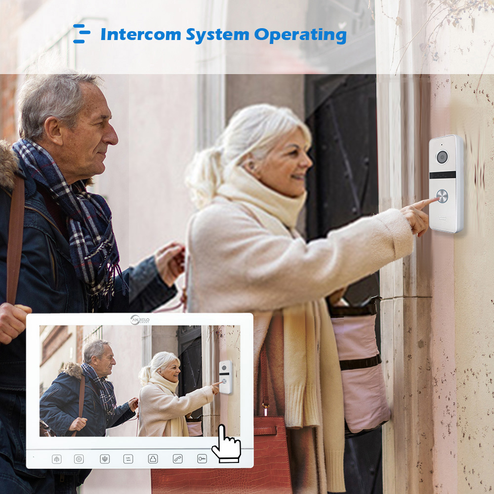 New 1080P Wide View Outdoor doorbell Wired 7 lnch Screen Touch Button Monitor with Night Vision Video Intercom System Support Tuya For Home Villa