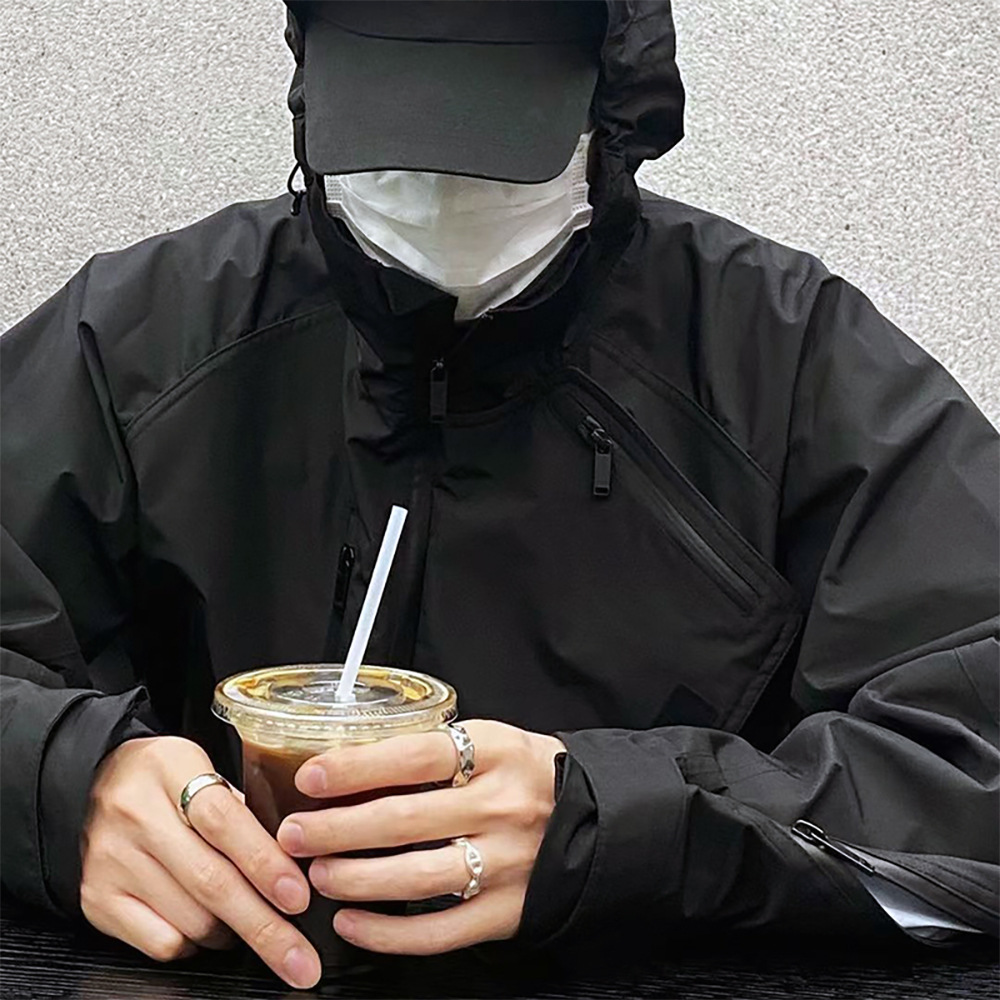 Fashion Brand UNDERMYCAR High Street Zipper Deconstructed Vibe Style Coat Jacket Loose Functional Coat Outside Jackets Men Outwear