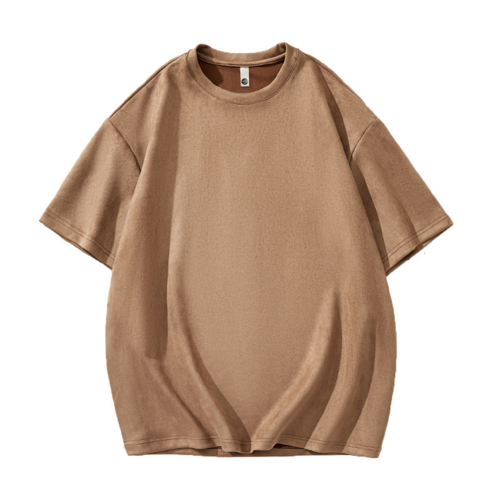 Men's T-Shirts Men's Suede Short Sleeve T-shirt Vintage Loose T-shirts Women Casual Oversized T Shirt O Neck Retro Harajuku Tops Tees 230912