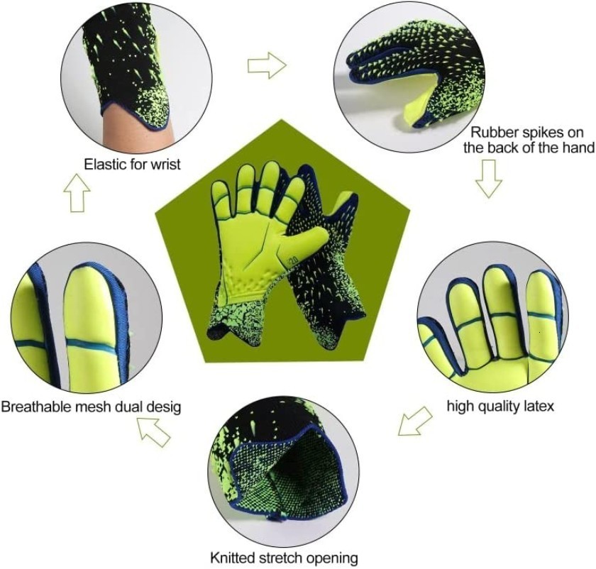Sports Gloves Latex Goalkeeper Gloves Thickened Football Professional Protection Adults Teenager Goalkeeper Soccer Goalie Equipmen Anti-slip 230912
