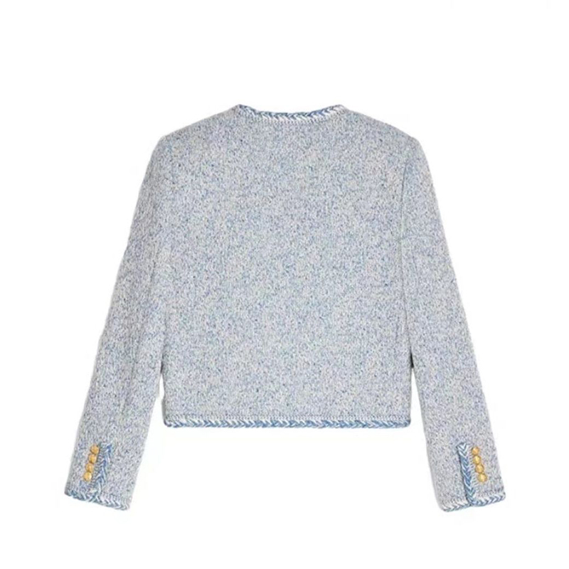 Women's Jackets XIZOU French Sweet Women Tweed Jacket Elegant Buttons Faux Wool High Quality Coat Female Fashion Long Sleeve Casual Outwear 23091