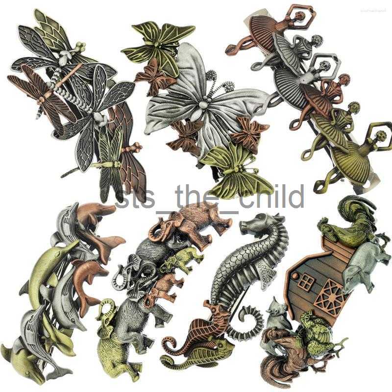 Hair Clips Barrettes Hair Clips RechicGu Dragonfly Barrette Animal Accessories Head Piece Clip Hairpin Woman Wedding Hairwear Retro Jewelry Gift x0913