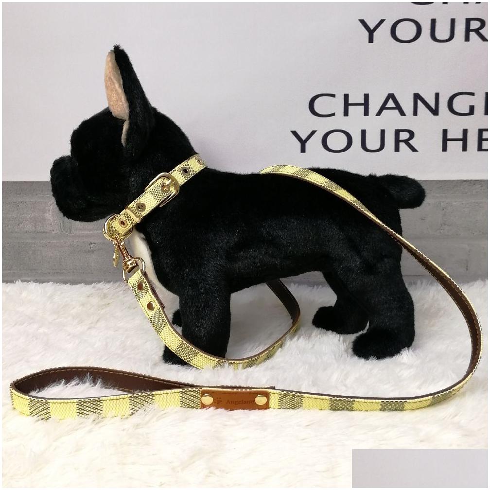 Leather Multi-Color Dog Walking Kit Adjustable Presbyopic Leather Collar with Secure Handle