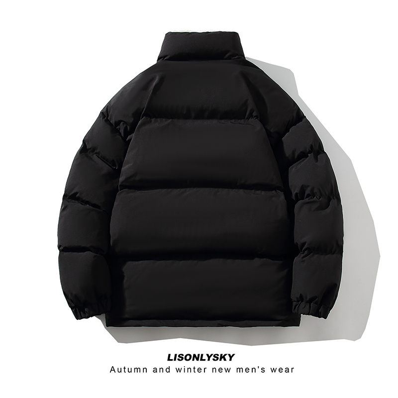 Men's Down Parkas Legible Thicken Warm Winter Jacket Men Solid Loose Winter Coats Male Stand Collar Fleece Parkas Man 230912